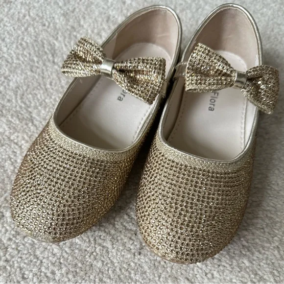 Set of Link’s Pink Soft Flats size 13 & Golden Mary Jane Ballet Flats size 13 - Picture 7 of 12